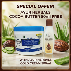 Herbal Cold Cream With Aloe Vera (Free 50ml Cocoa Butter)