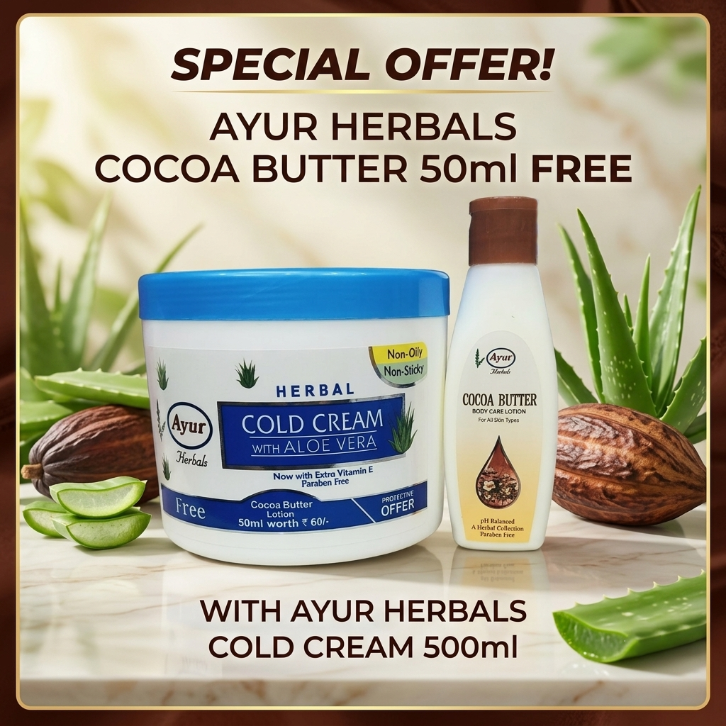 Herbal Cold Cream With Aloe Vera (Free 50ml Cocoa Butter)